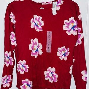 Girl Printed Flower Long Sleeve Shirt Size 14